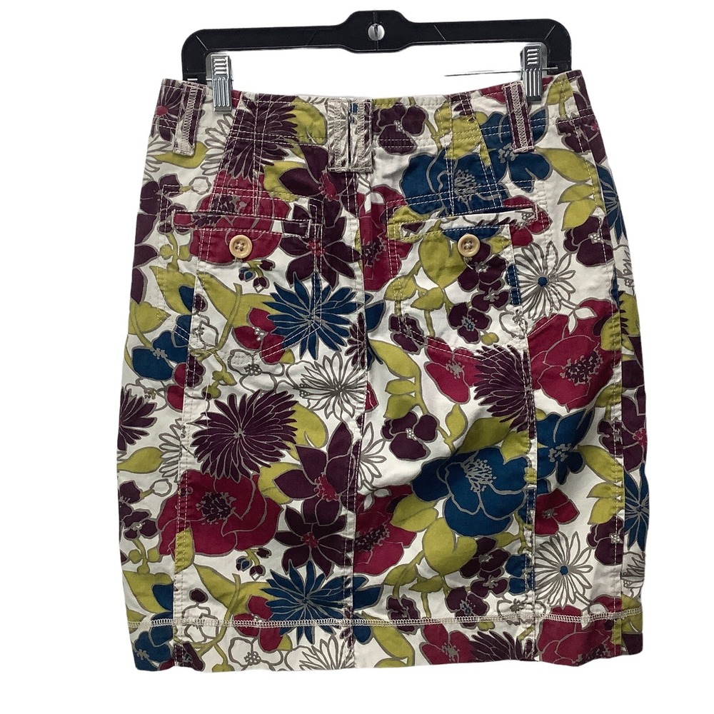 Eddie Bauer Floral Chino Canvas Mini Skirt Women's Size 8 32x21 Cotton